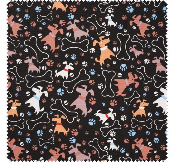 Dekostoff Leinenoptik "Dogs"