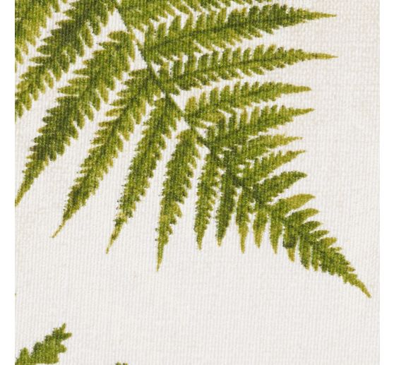 Tissu déco imprimé aspect lin au mètre « Fougère »