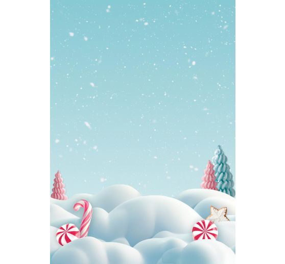 Motif straw silk backgrounds "Candy Christmas"