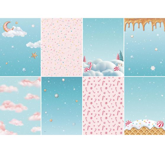 Motif straw silk backgrounds "Candy Christmas"