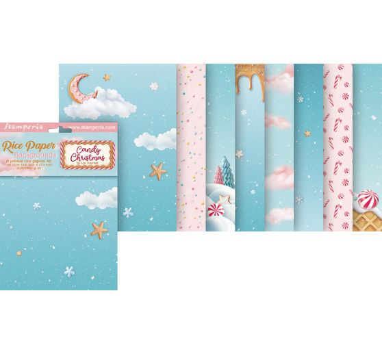 Motif straw silk backgrounds "Candy Christmas"