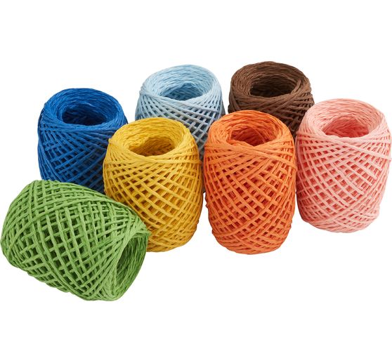 VBS Raffia Papierband, 7er-Set
