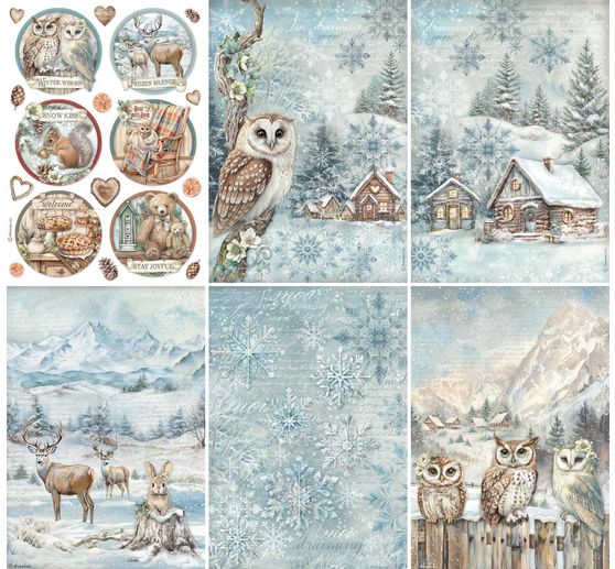 Motiv-Strohseiden Sortiment "The Owl's House"