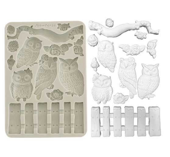 Moule en silicone A5 « The Owl's House - Owls and Branch »