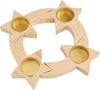 Couronne de l'Avent en bois et métal « Etoiles », à assembler