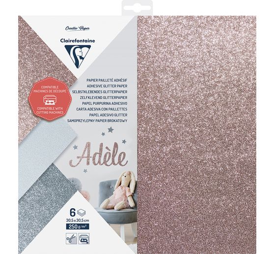 Glitter paper, self-adhesive