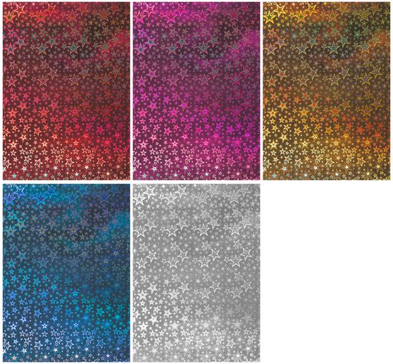 Papier cartonné holographique « Étoiles »