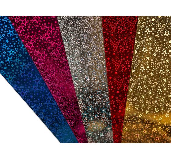 Papier cartonné holographique « Étoiles »