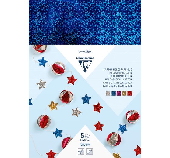 Papier cartonné holographique « Étoiles »