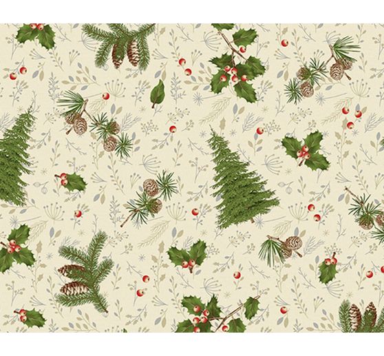Motiv-Stoff Leinenoptik "Woodland"