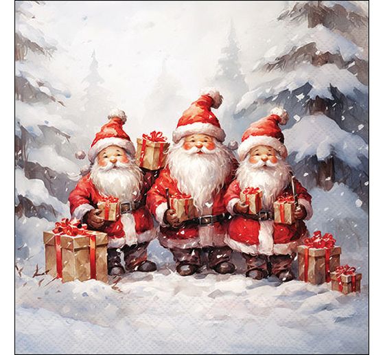 Serviette "Santa Triplets"