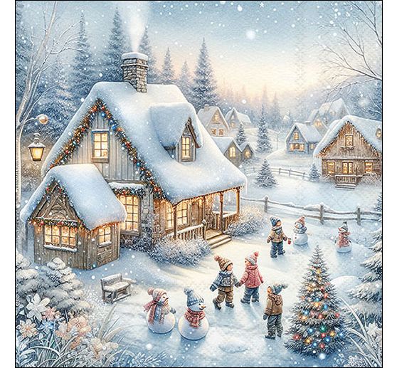 Serviette "Winter In Backyard"