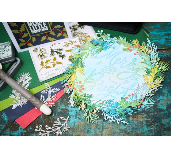 Sizzix Thinlits Punching template "Holiday Greens by Tim Holtz"