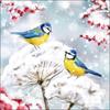 Serviette "Birds In The Snow"