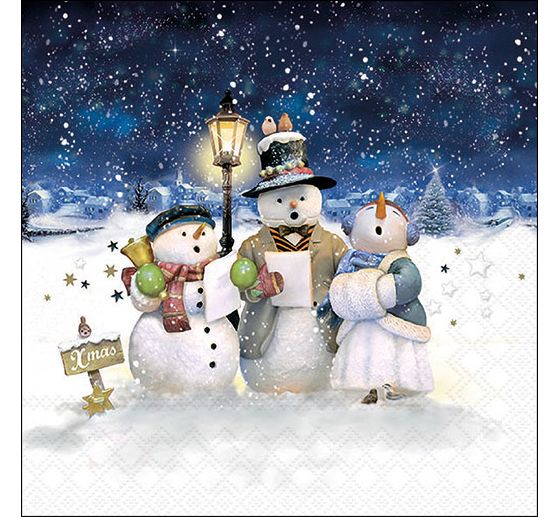 Serviette "Singing Snowmen"