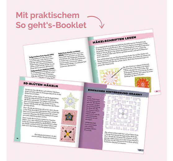 Crochet cards Granny Square "Blumen"