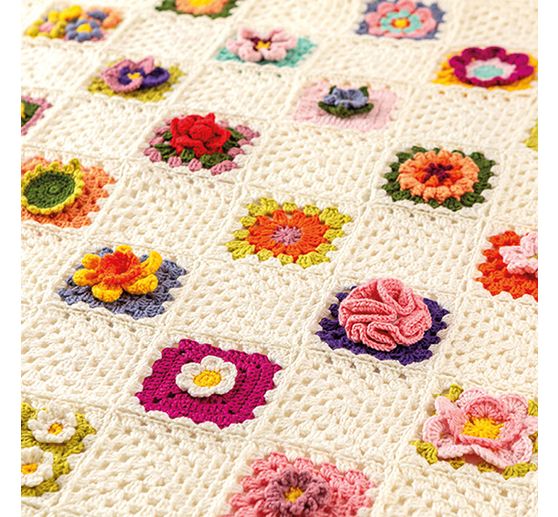 Crochet cards Granny Square "Blumen"