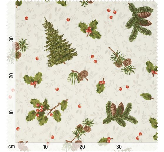 Motiv-Stoff Leinenoptik "Woodland"