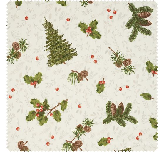 Motiv-Stoff Leinenoptik "Woodland"