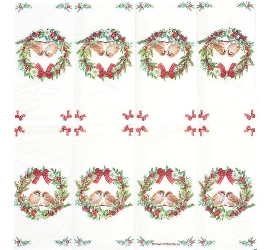 Paper handkerchiefs "Sparrows In Wreath"
