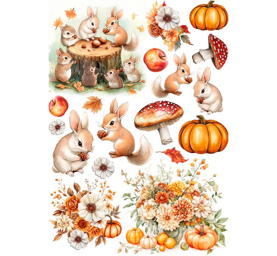 Motif straw silk assortment "Hello autumn", set of 8