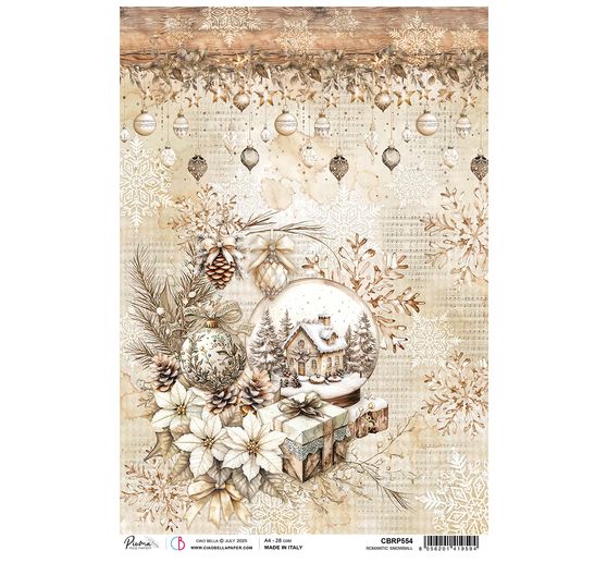 Motiv-Strohseide "Winter Season - Romantic Snowball"