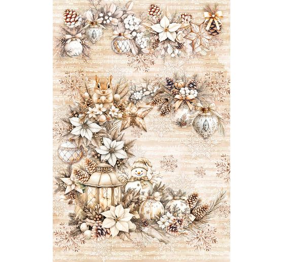 Motiv-Strohseiden Sortiment "Winter Season", 4er-Set