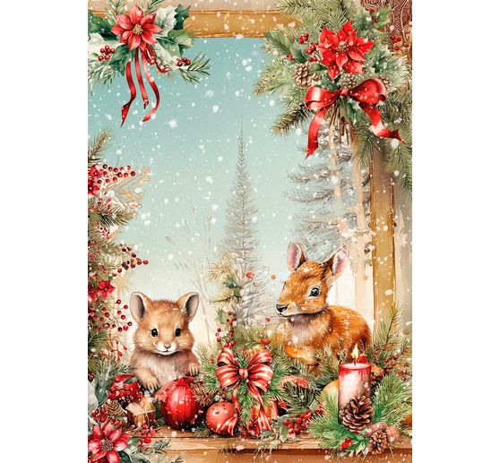 Motiv-Strohseiden Sortiment "Cosy Christmas", 8er-Set