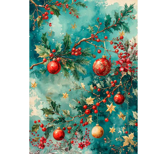 Motiv-Strohseiden Sortiment "Cosy Christmas", 8er-Set