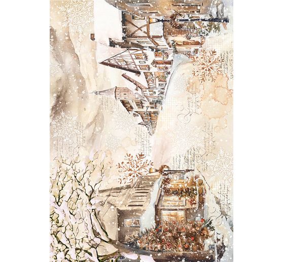 Motiv-Strohseiden Sortiment "Winter Season", 8er-Set