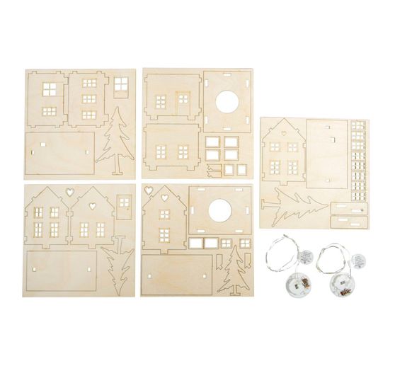 Kit de construction en bois « Chênes et sapins », éclairage LED inclus