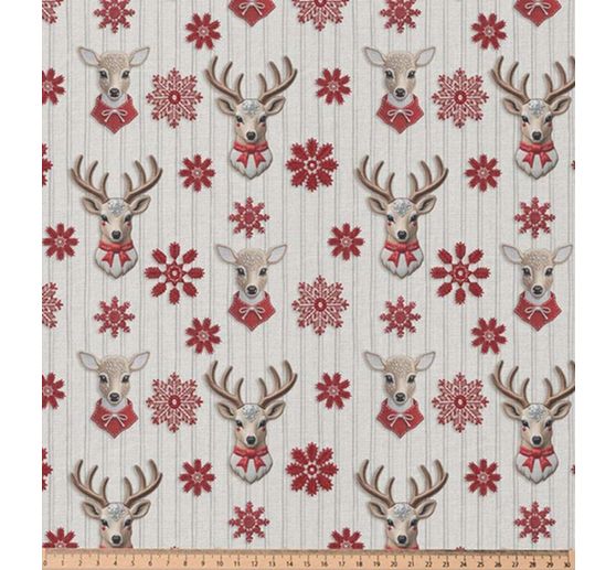 Tissu coton au mètre « Nordic Reindeer»