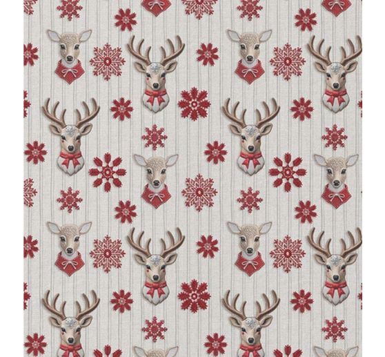 Tissu coton au mètre « Nordic Reindeer»