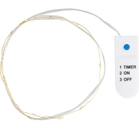 Guirlande lumineuse micro-LED VBS, avec minuterie 6/18 h, câble argenté, 30 LED