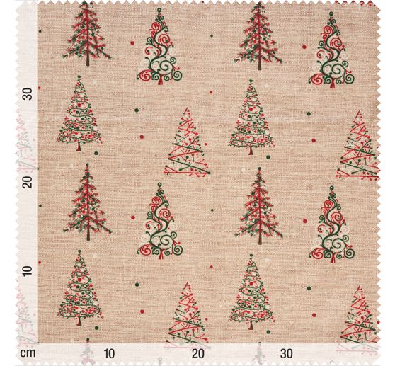 Cotton fabric "Christmas trees", acrylic coated