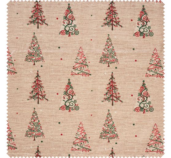 Cotton fabric "Christmas trees", acrylic coated