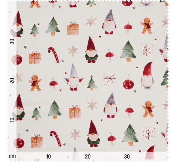 Tissu coton au mètre « Gnome Christmas world »