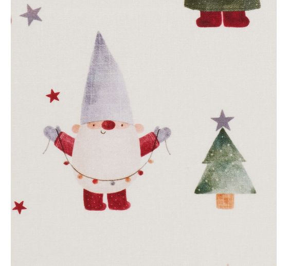 Tissu coton au mètre « Gnome Christmas world »