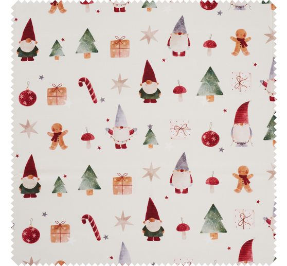 Tissu coton au mètre « Gnome Christmas world »
