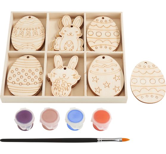 VBS Wooden motifs "Easter" with paint and brush