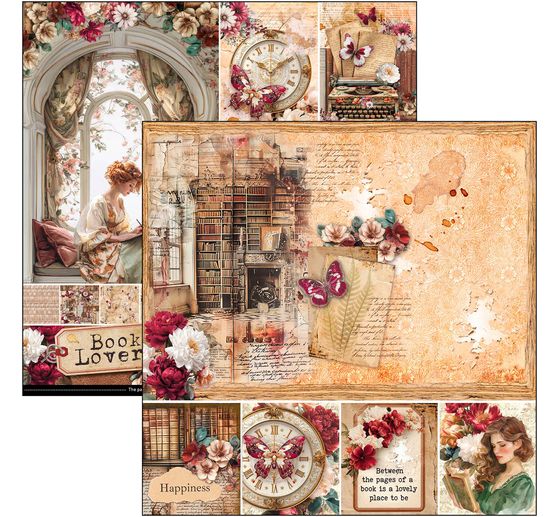Scrapbook paper "Book Lovers"