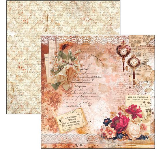 Scrapbook paper "Book Lovers"