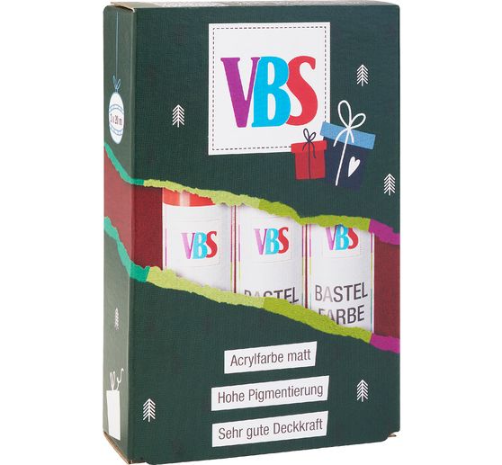 Article gratuit : Set de peinture acrylique VBS « Xmas Color Box », 3 x 20 ml