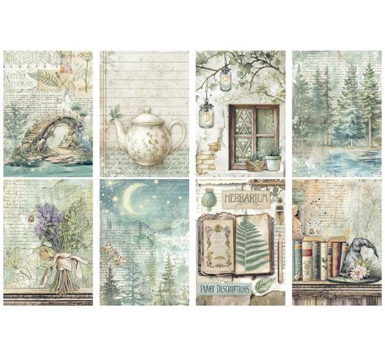 Motif straw silk assortment "Herbarium Silvae", set of 8