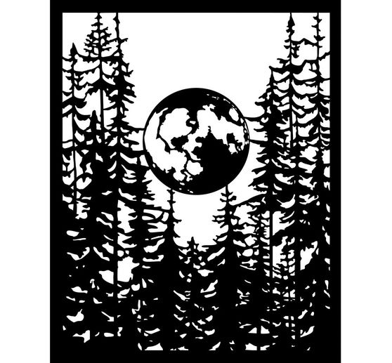 Schablone "Herbarium Silvae - Moon In The Forest"