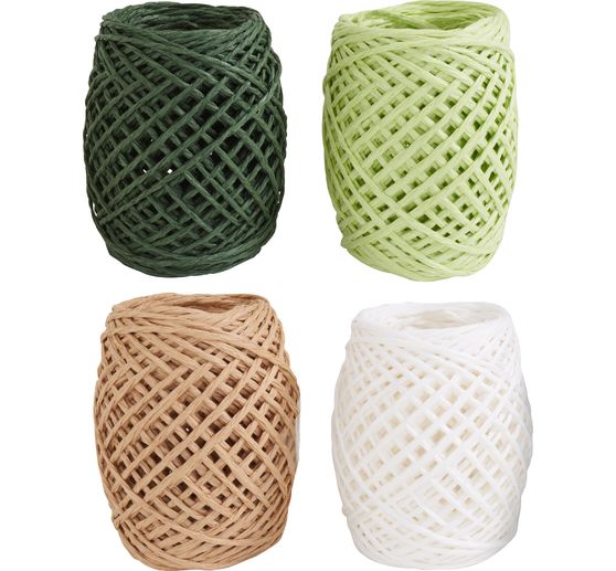 VBS Raffia paper ribbon "Nature", set of 4