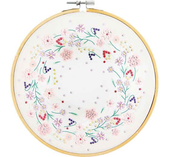 Kit Diamond Painting &laquo; Couronne de fleurs &eacute;tincelante &raquo;