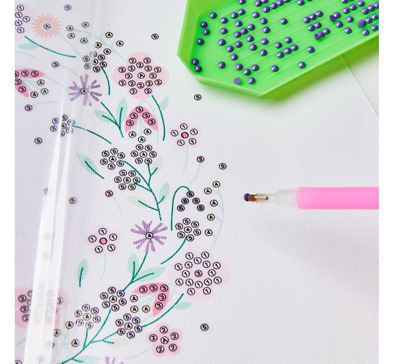 Kit Diamond Painting &laquo; Couronne de fleurs &eacute;tincelante &raquo;