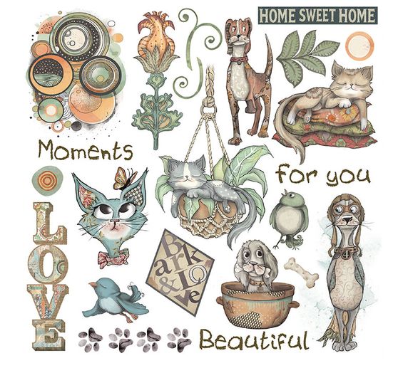 Assortiment de Rub On &laquo; Furry Friends &raquo;