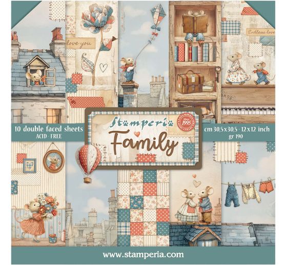 Bloc de papier scrapbooking &laquo; Family &raquo;